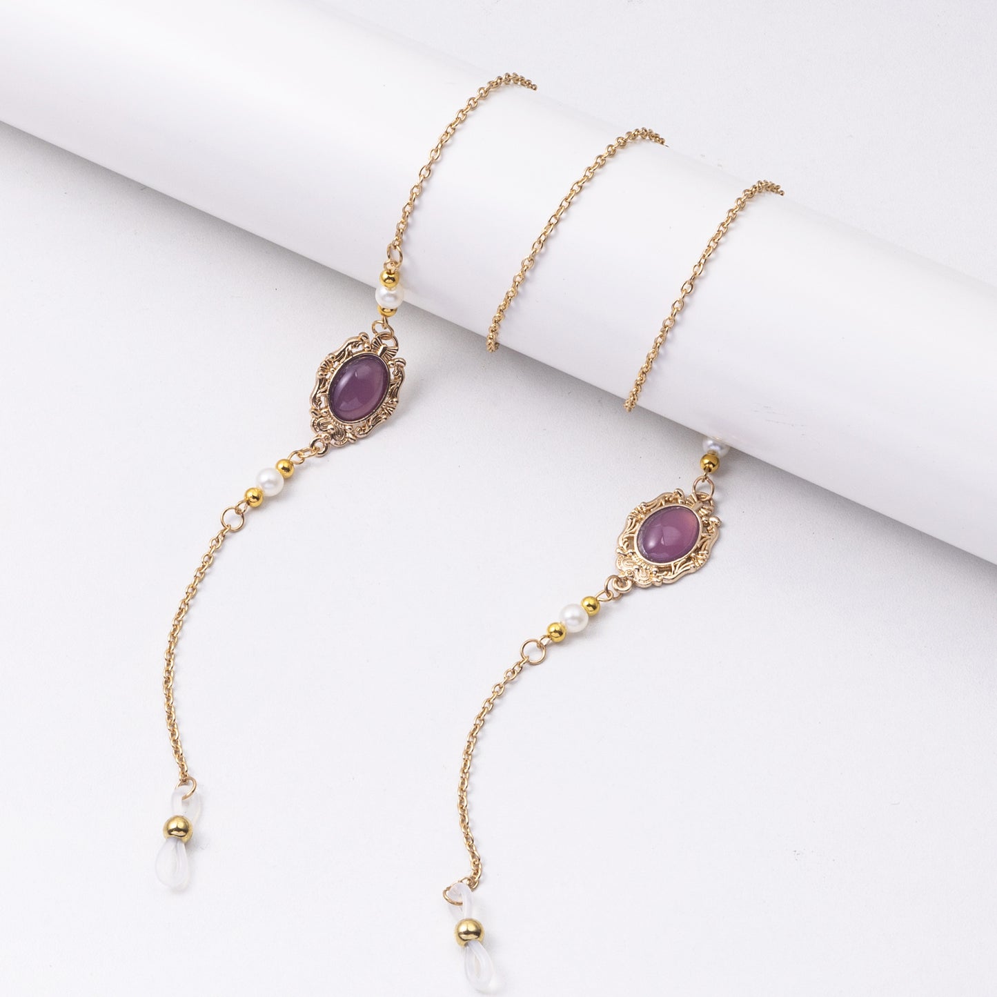 Elegante Brillen Kette mit dekorativen Edelsteinen Brehn