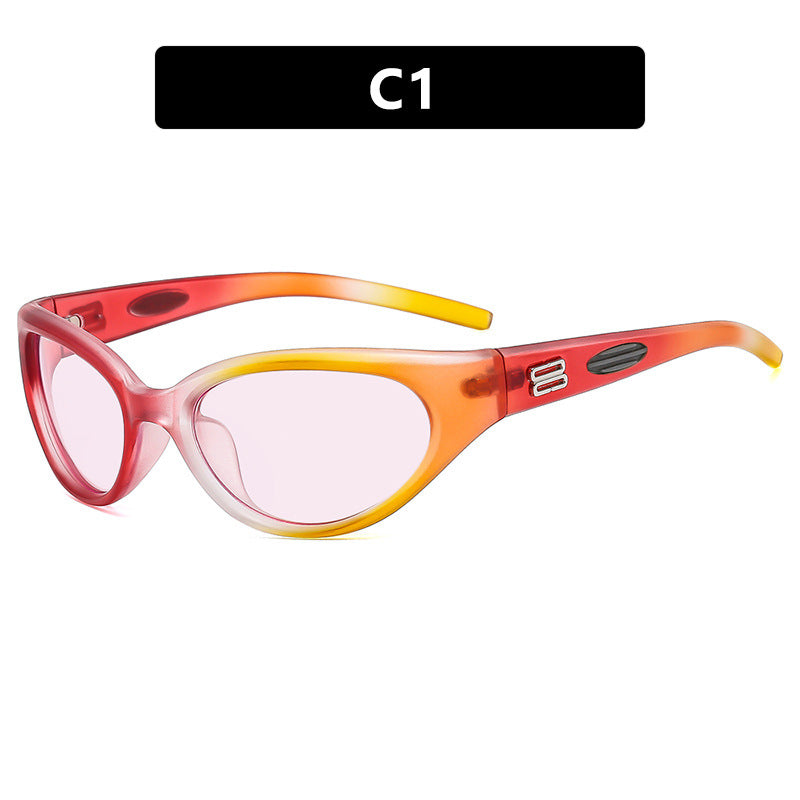 Damen extravagante Sonnenbrille mit geschwungenem Design Brehn