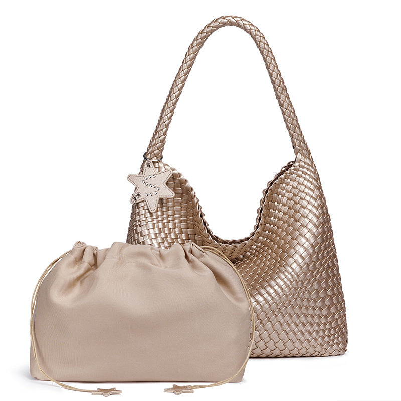 Geflochtene vegane Leder Hobo-Handtasche Brehn