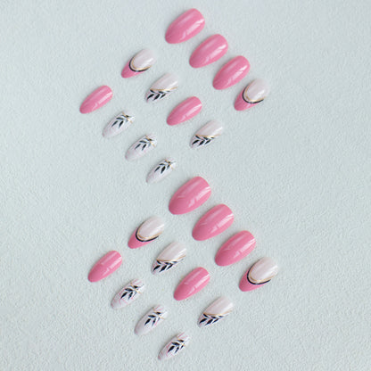 Elegantes Blumenkunst-Nagelset