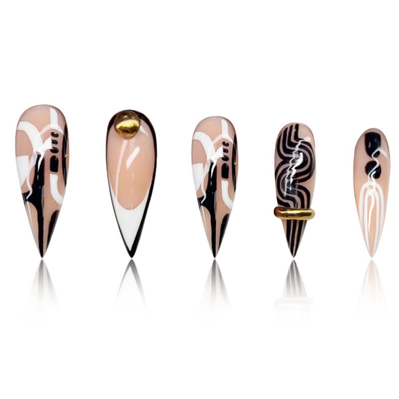 Künstlerische Stiletto Press-On Nagelverlängerungen Brehn