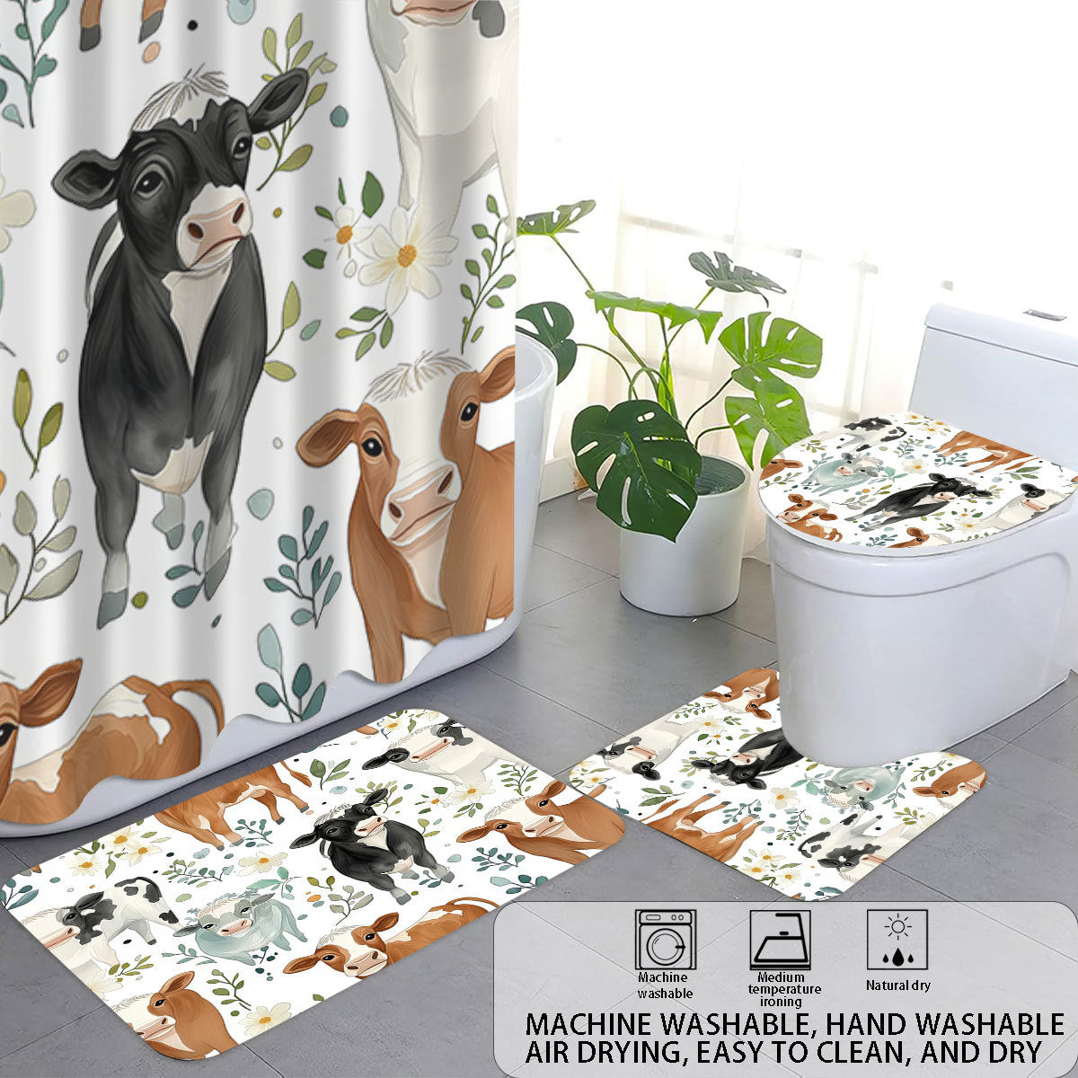 Cartoon Lamm-Themen Badezimmer Dekor Set Brehn