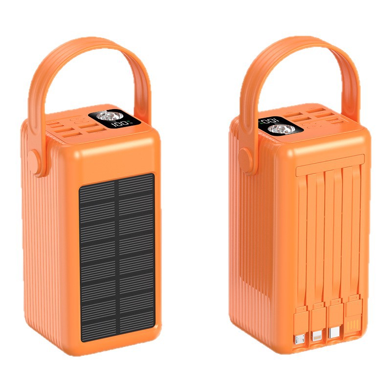 Tragbare Solar-Powerbank mit Integriertem Kabelmanagement und Led-Anzeige Brehn