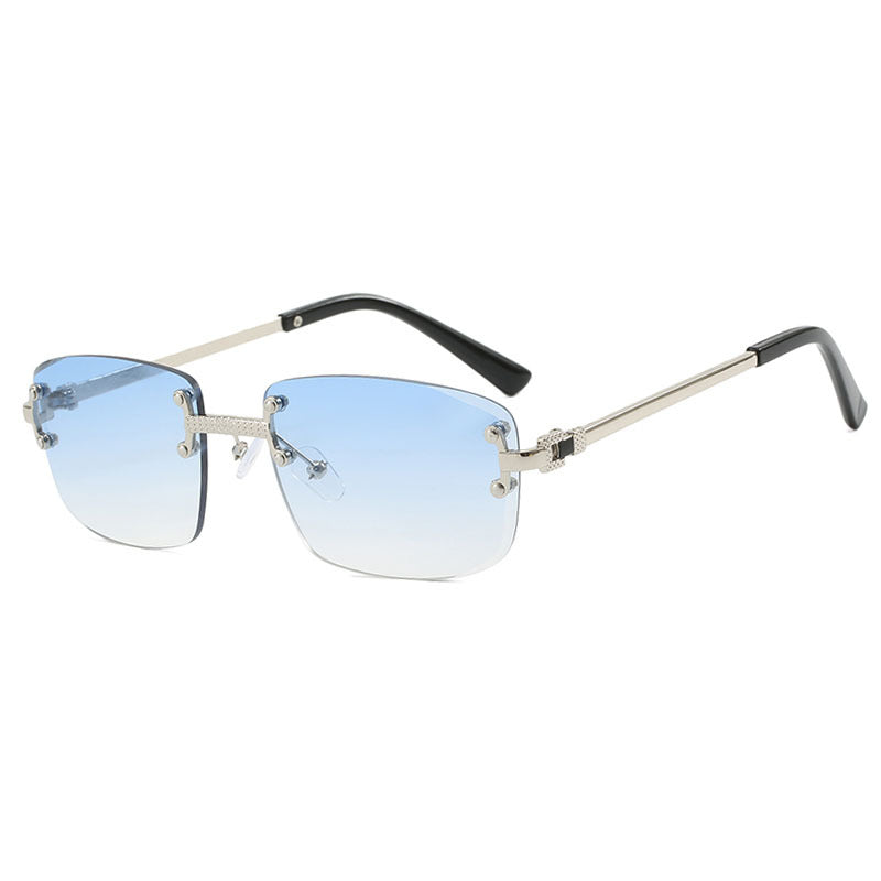 Damen elegante quadratische Sonnenbrille mit transparenten Gläsern und hochwertigem Metallrahmen Brehn