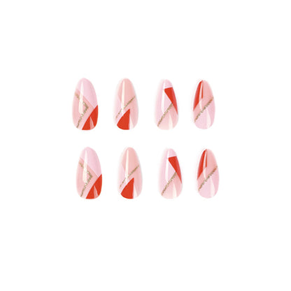 Kunstvolle Nagelkunst mit geometrischen Akzenten und Metallic-Details Brehn
