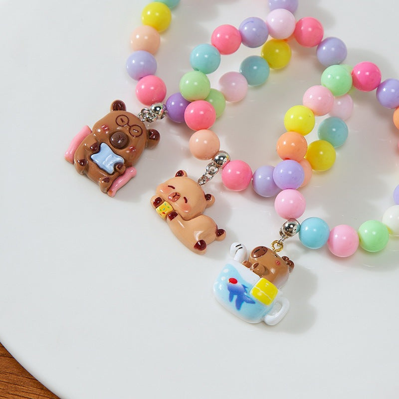 Buntes Kinderarmband mit Bearbeitetem Anhänger Brehn