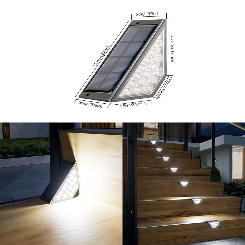 Dreiecks Solar LED Ecken Schritt Licht Mit Hoch-Effizienz Photovoltaik Panel Und Wasserdichtem Gehäuse Brehn