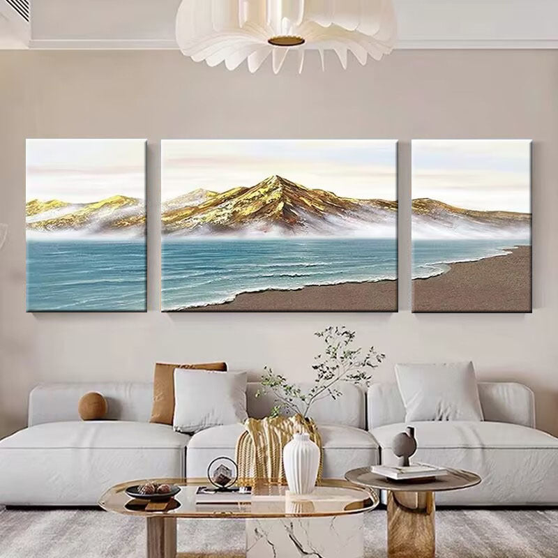 Panoramische Berg- und Ozean-Leinwand Kunst