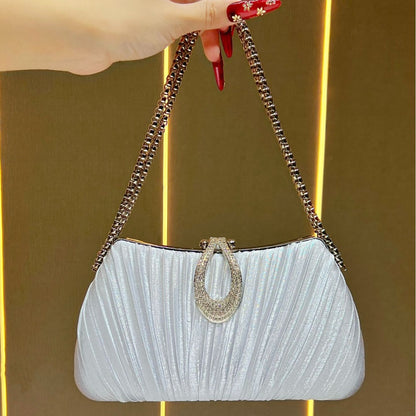Falten Satin Abend Handtasche