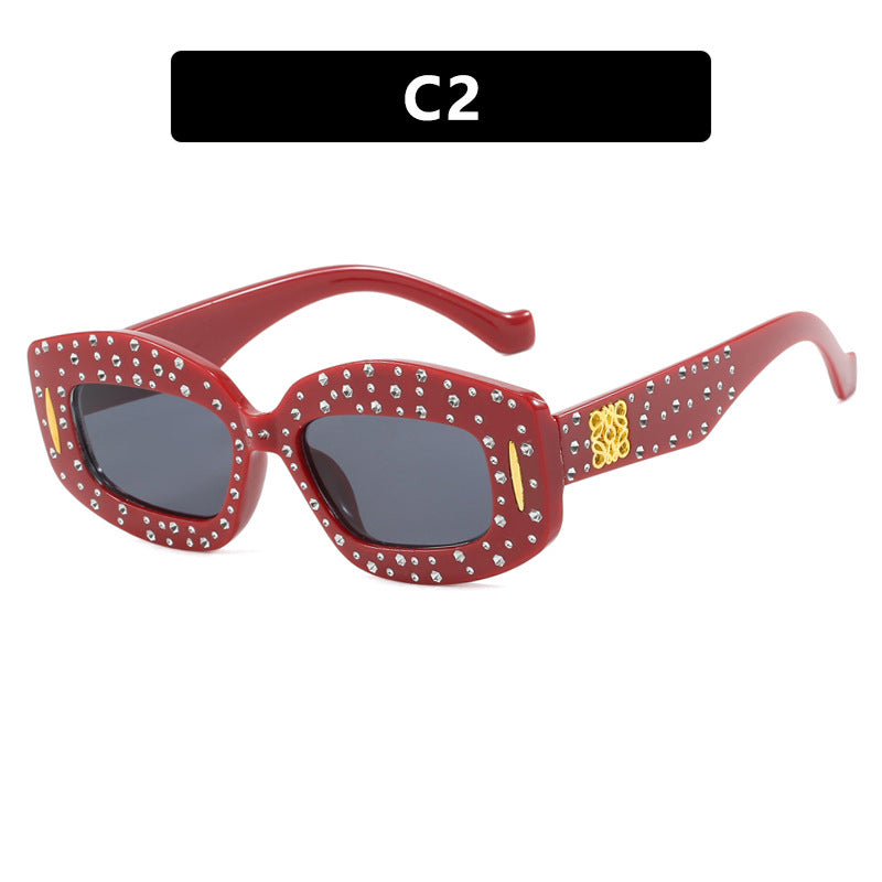 Damen modische Sonnenbrille mit glamourösem Strassbesatz Brehn