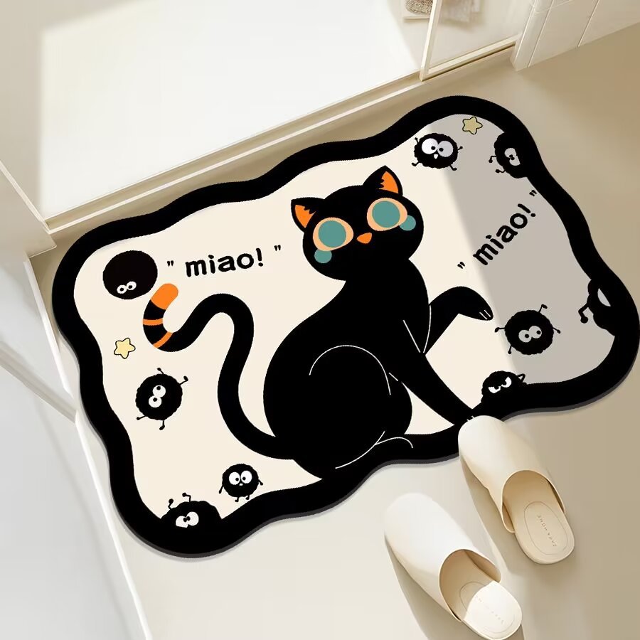 Spaßige katzenmotivierte Badezimmermatte Brehn