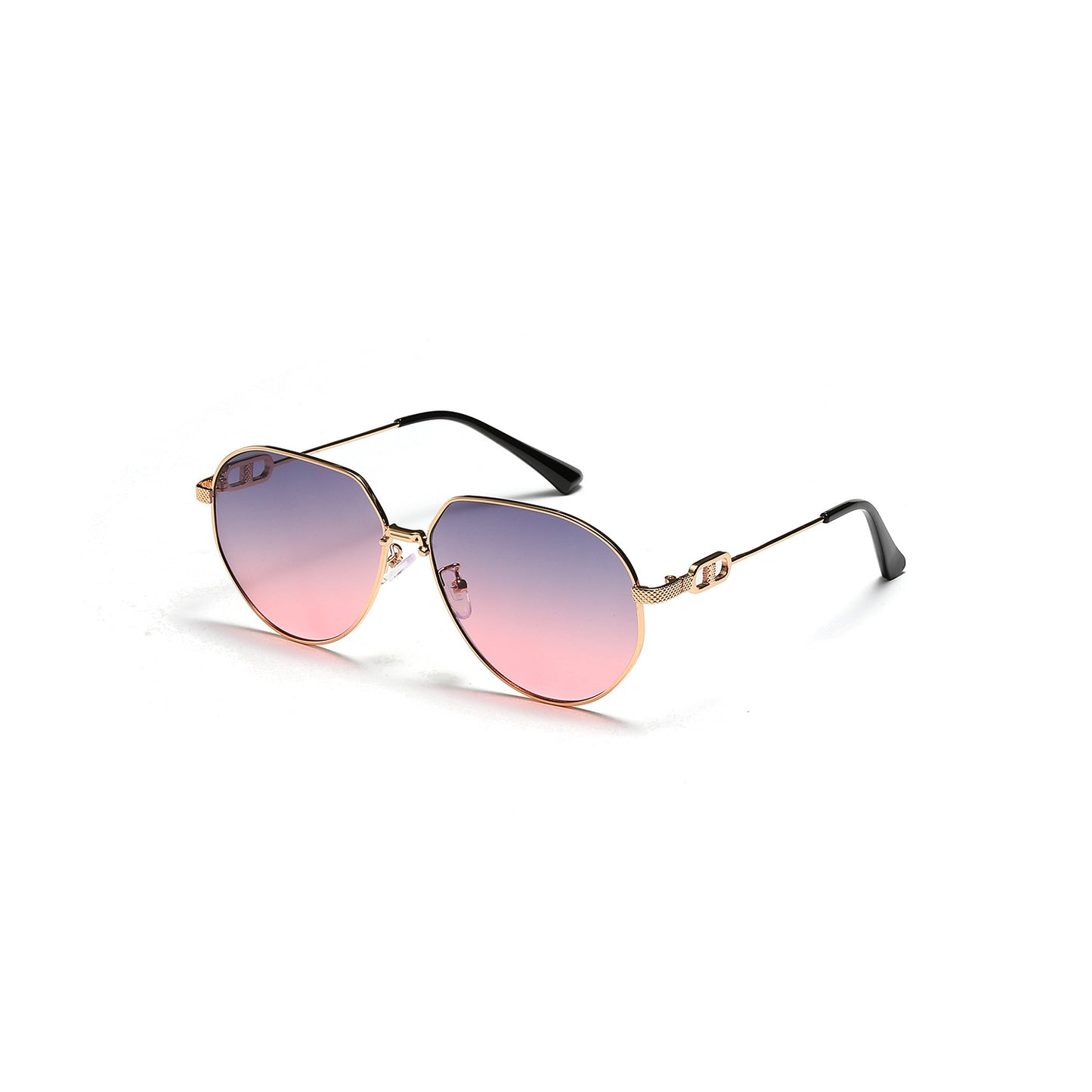 Damen stilvolle ovale Sonnenbrille mit modischem Metallrahmen Brehn
