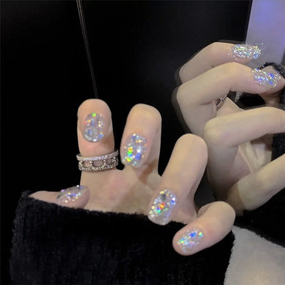 Glitzerndes Gel Aufklebe-Nagelset Brehn