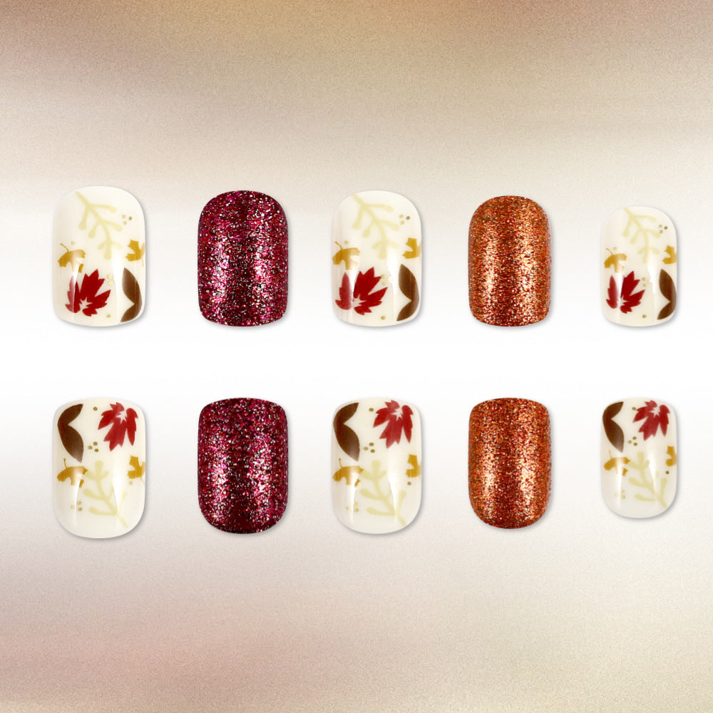 Saisonale herbstliche Druck-Nagelkunst Brehn