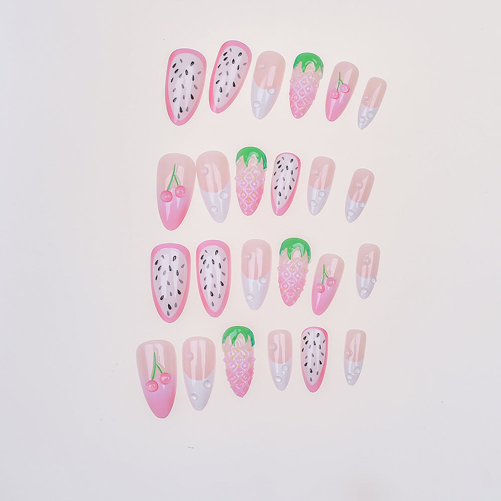 Künstlerisches fruchtinspiriertes Press-On Nagelset Brehn