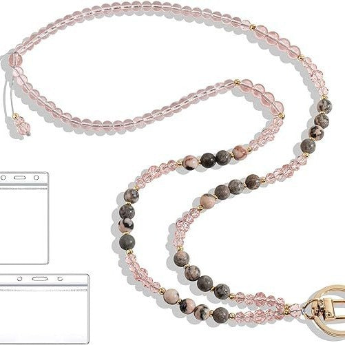 Perlen-Lanyard mit zurückziehbarem ID-Halter Brehn