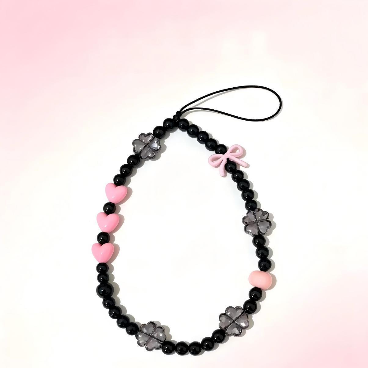 Verspielt Herz und Blumen Perlen Handy Charm Brehn
