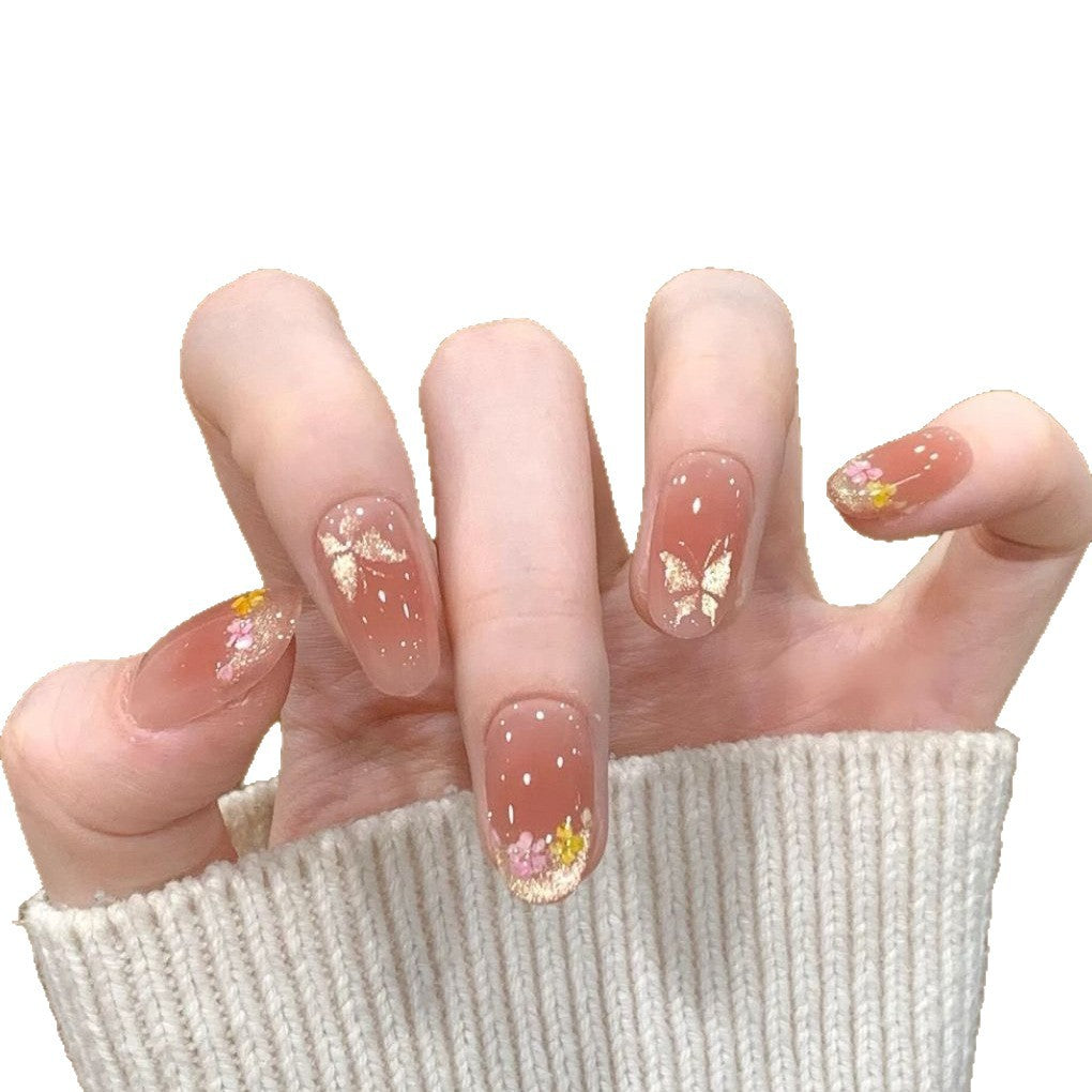 Florale Schmetterlings-Nagelkunst-Verlängerungen