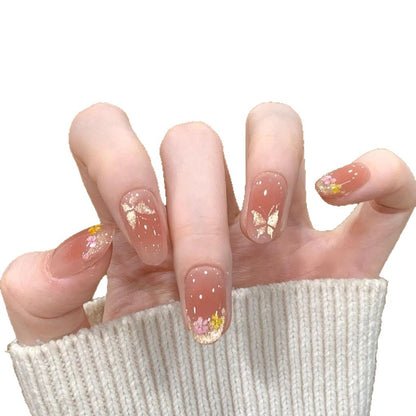 Florale Schmetterlings-Nagelkunst-Verlängerungen