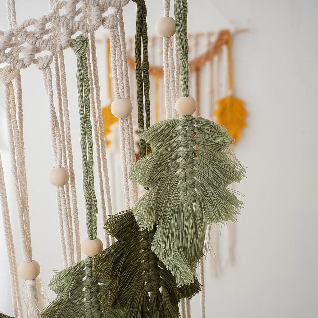 Bohemian Makramé Blatt Wanddekoration Brehn