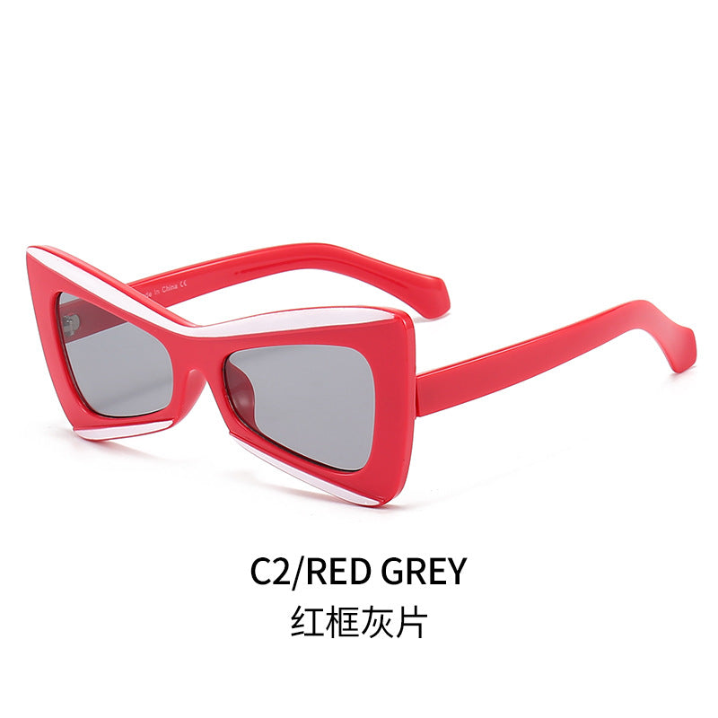 Damen Modische Cat-Eye-Sonnenbrille mit breitem Rahmen Brehn