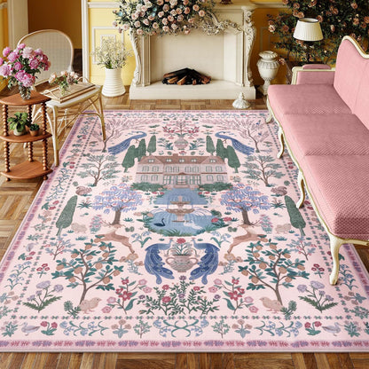 Verschnörkelter Vogel Design Teppich