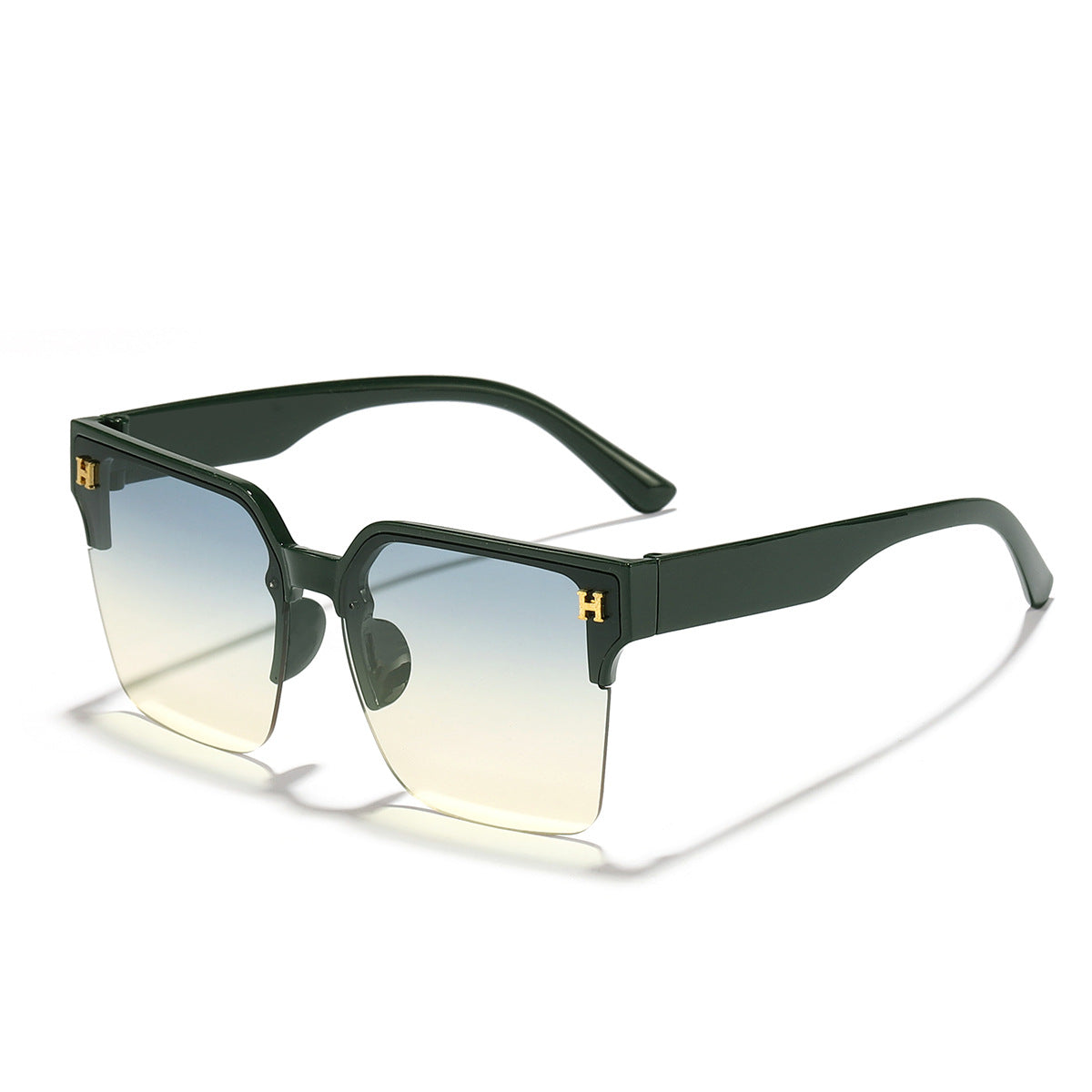 Damen moderne quadratische Sonnenbrille mit transparentem Rahmen Brehn