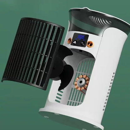 Unisex Einheitsgröße kompakter tragbarer oszillierender Turmventilator mit digitalem Display einstellbarem Luftstrom und USB-Ladung Brehn