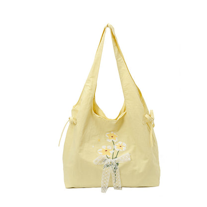 Blumenbestickte Schulter-Tote-Bag