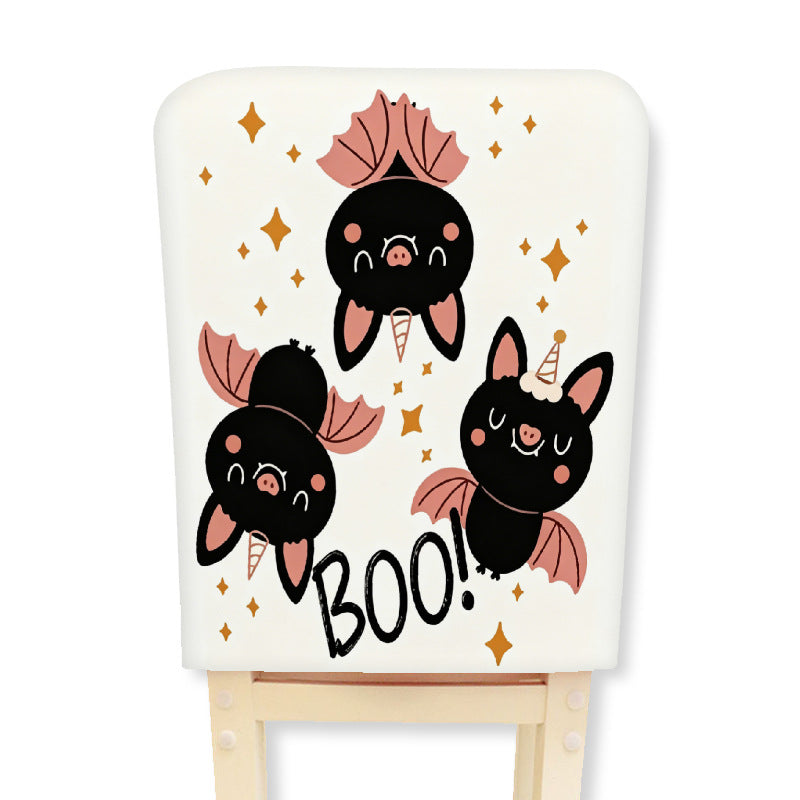 Gepolsterte Stuhlrücken-Abdeckung mit Halloween-Illustration und Spinnennetz-Design