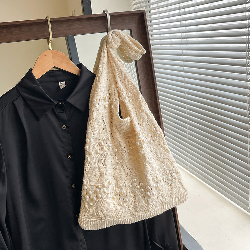 Handgefertigte Veredelte Stricktasche