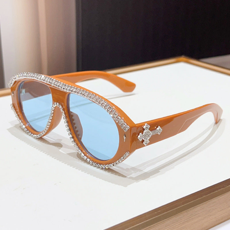 Luxuriöse Übergroße Strasssonnenbrille Brehn