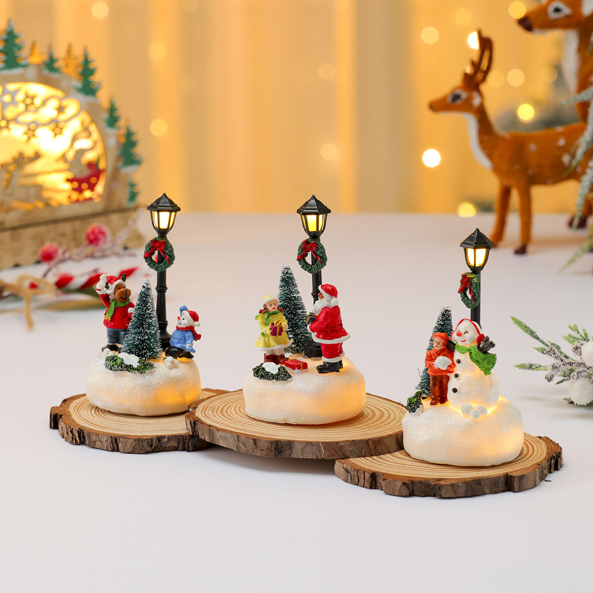 LED Leuchtender Schneemann Figurine Brehn