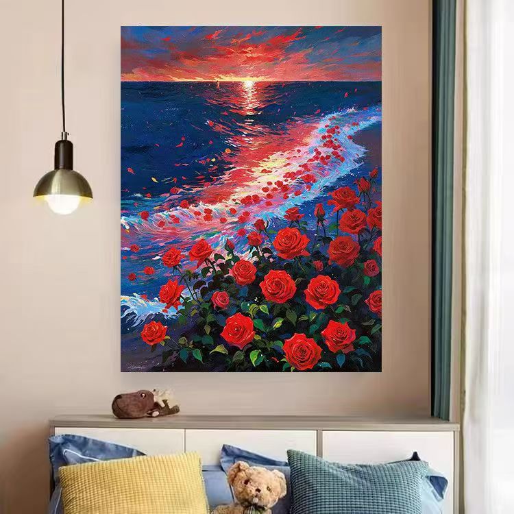 Herz- und Blumenwirbel Leinwandkunstwerk Brehn