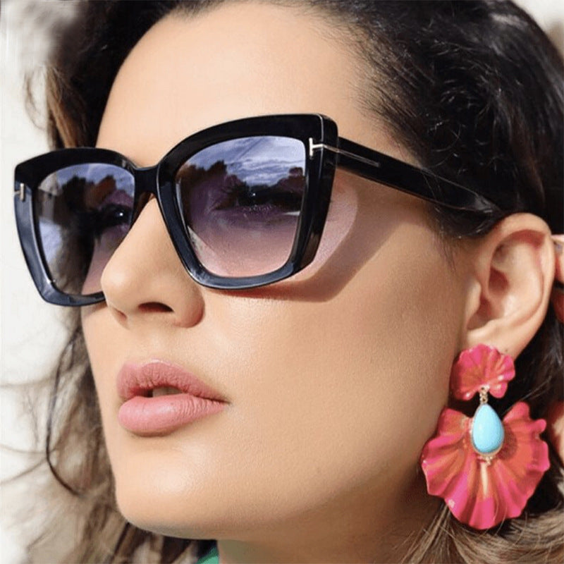 Damen große Sonnenbrille im modernen Design mit angesagtem Schildkrötenmuster Brehn