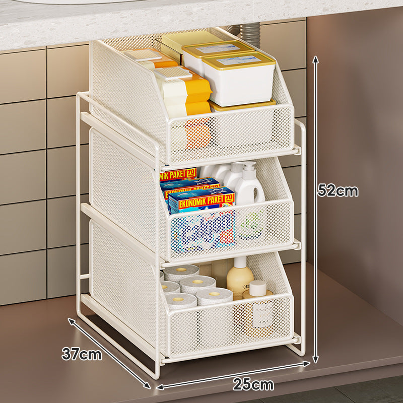 Vertikaler Mesh-Unter-Sink-Ausziehbarer Stauraum-Organizer-Turm