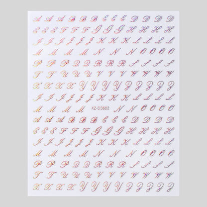 Dekorative Alphabet Nagelkunst Aufkleber