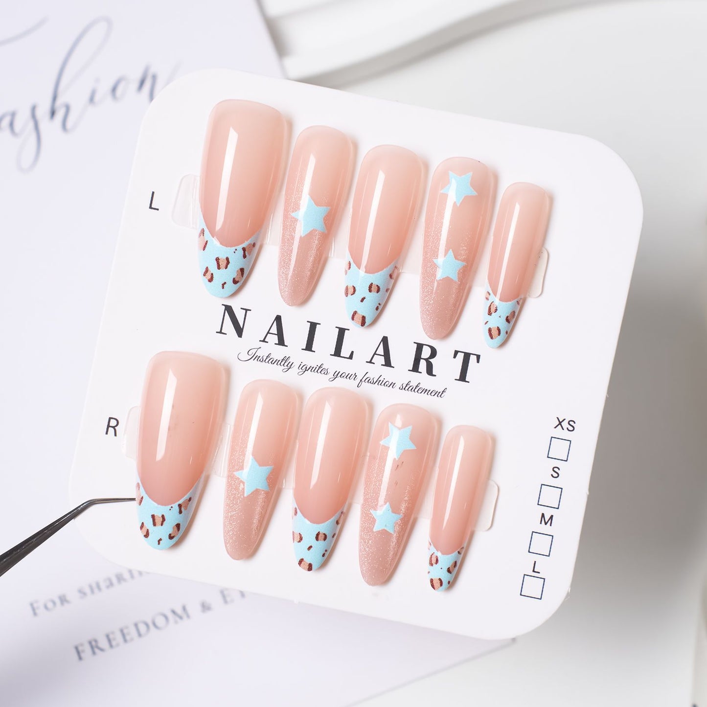 Luxus Ombre Leopard Druck Auf Nail Set Brehn