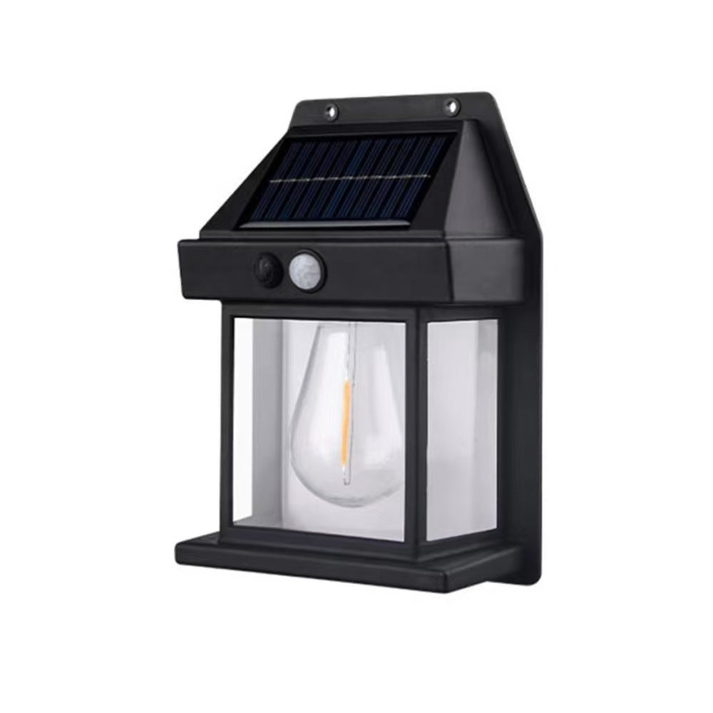 LED Solar Wandlampe mit PIR-Bewegungsmelder und Klaren Glasplatten Brehn