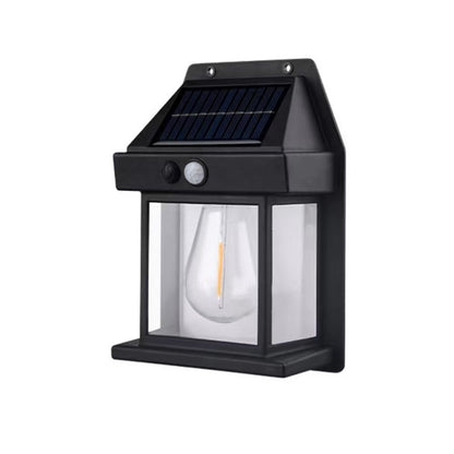 LED Solar Wandlampe mit PIR-Bewegungsmelder und Klaren Glasplatten Brehn