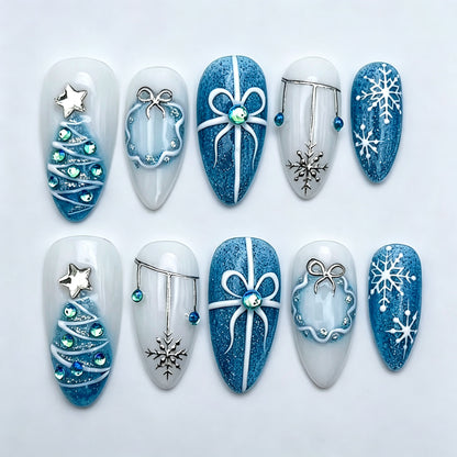Winter-Themen Press-On Nagelkunst Kollektion