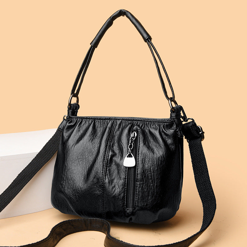 Lässige Leder Schultertasche