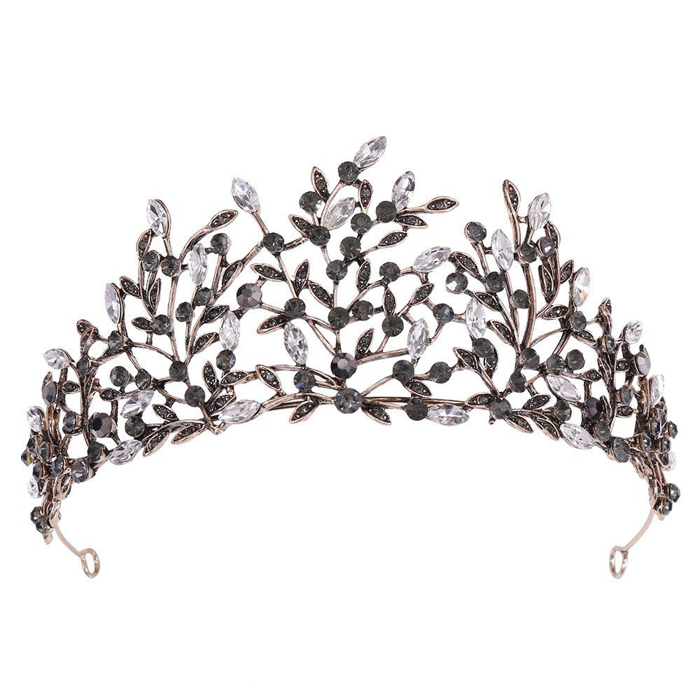 Damen Elegante Haarreif mit floralen Verzierungen und Strasssteinen Brehn