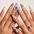 Kunstnagelset mit bunten 3D-Sternmotiven Brehn