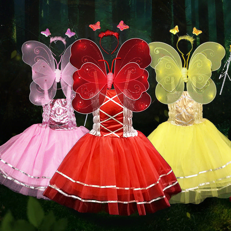 Mädchen Glänzende Tüll Prinzessinnenkleid