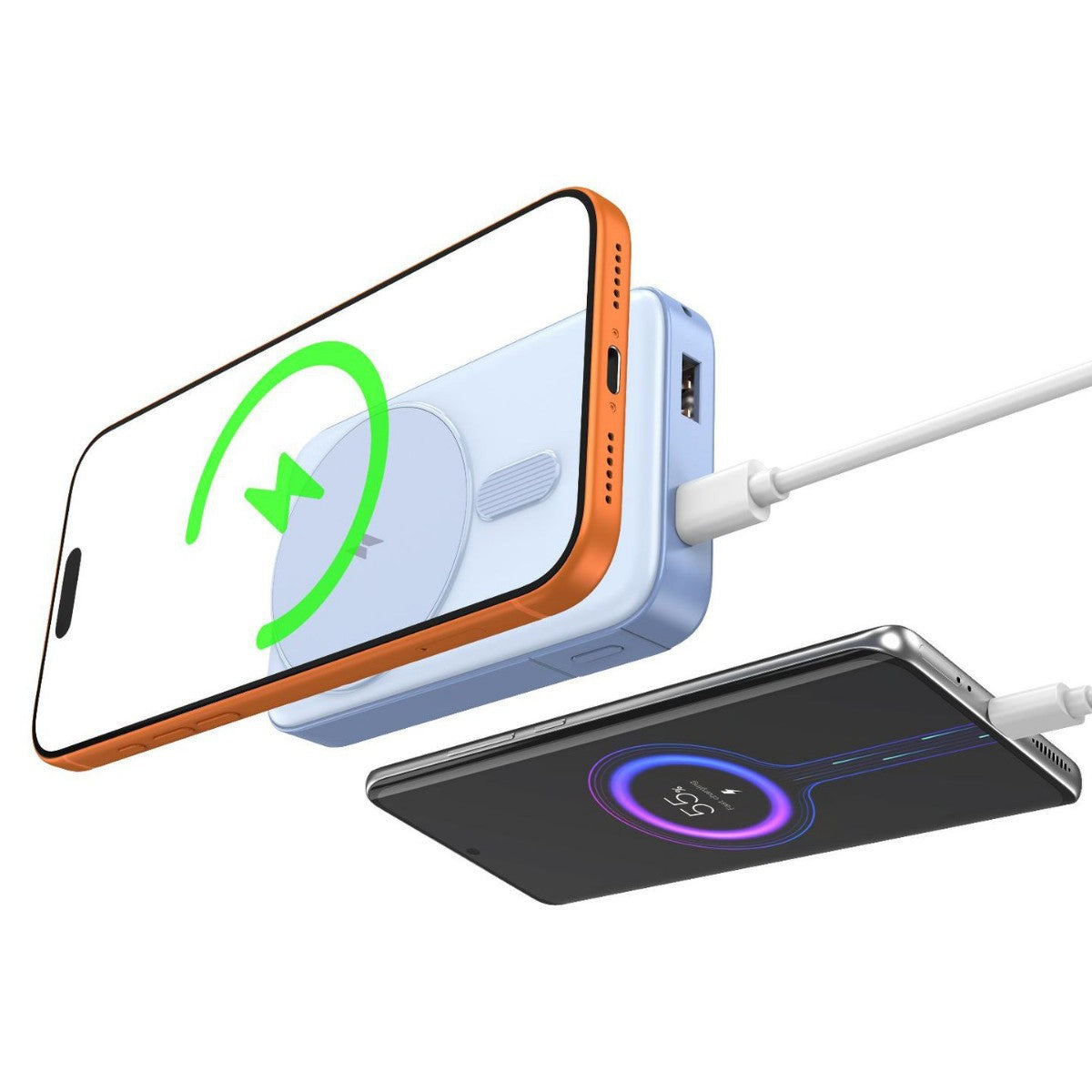 Kabellose Powerbank mit Induktivem Schnellladegerät und Intelligenter Ladeanzeige Brehn
