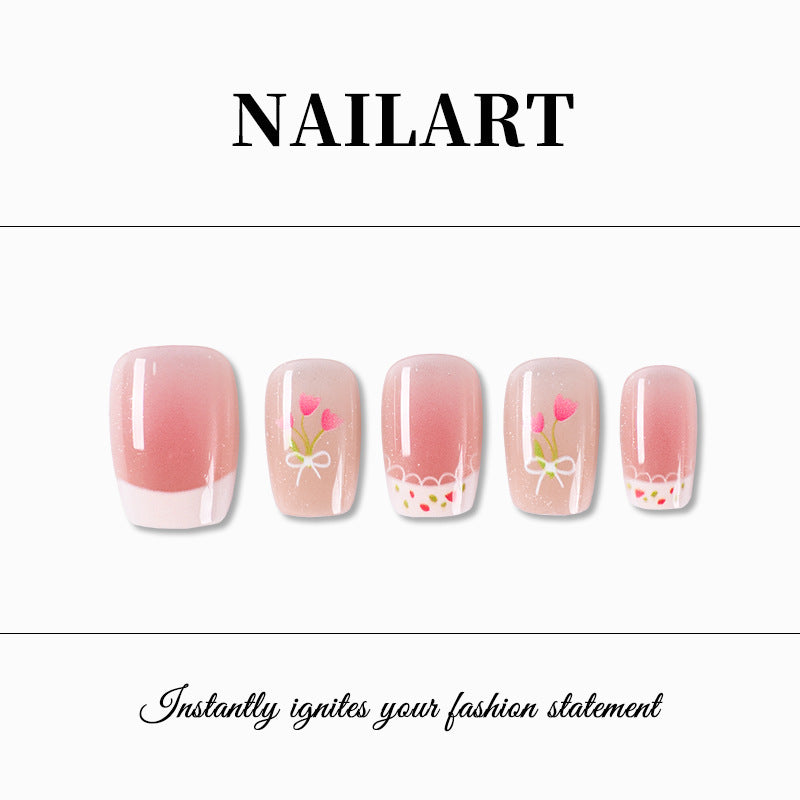 Blumeninspiriertes Press-On Nagelkunstset Brehn