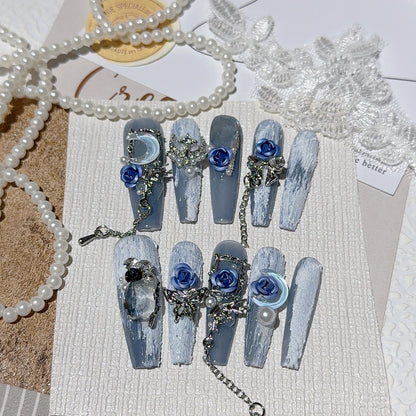 Elegantes dekoratives Press-On-Nagelkunstset