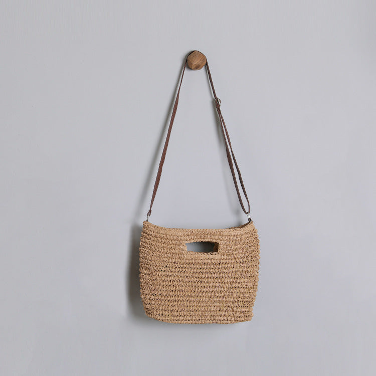 Handtasche Aus Natürlicher Baumwolle mit Ledergriff Brehn