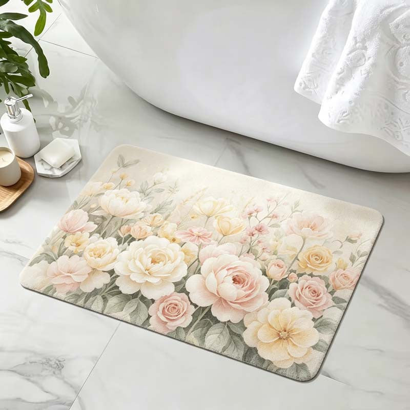 Blumenmuster Komfort Badematte Brehn